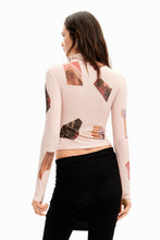 Load image into Gallery viewer, Slim high neck collage T-shirt
