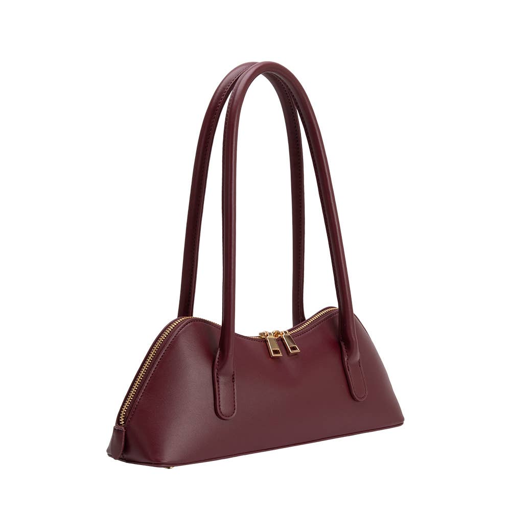 burgundy slim shoulder bag