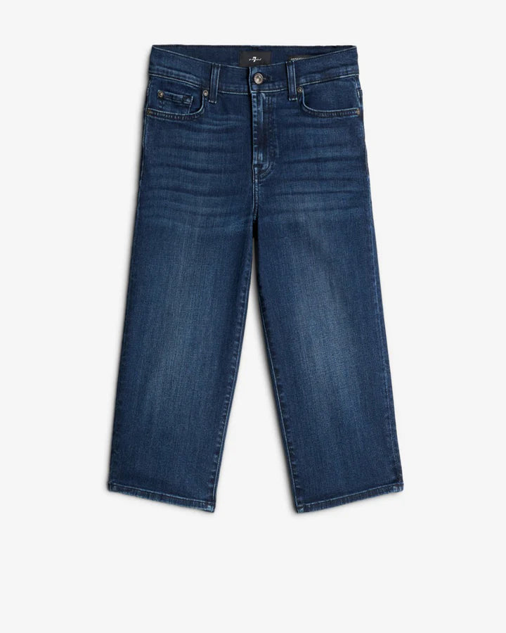 Pair of blue jean capris by 7 for all Mankind