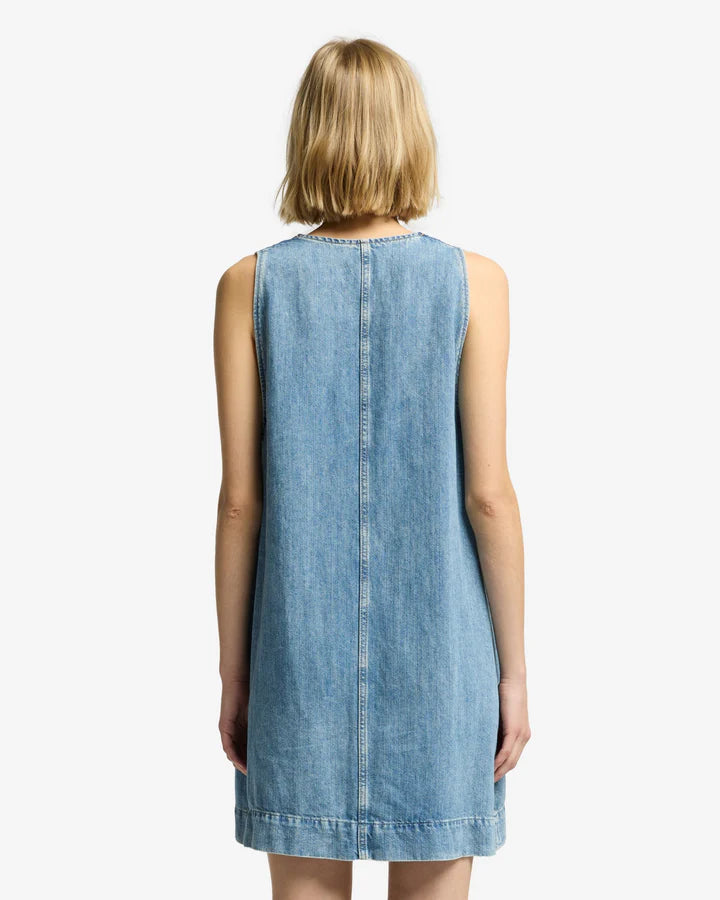 7 for all mankind v-neck linen denim dress