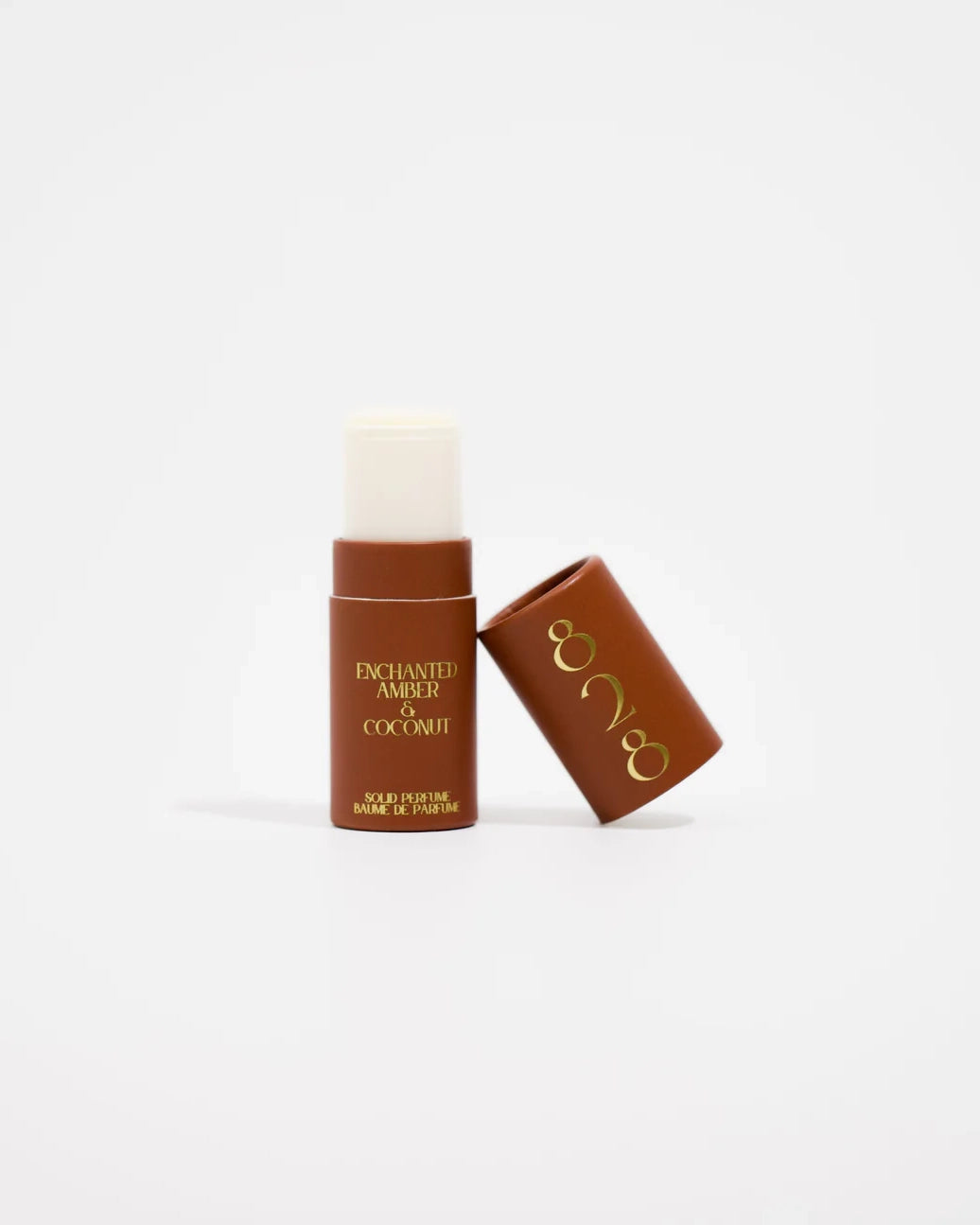 Solid perfume named enchanted amber & coconut
