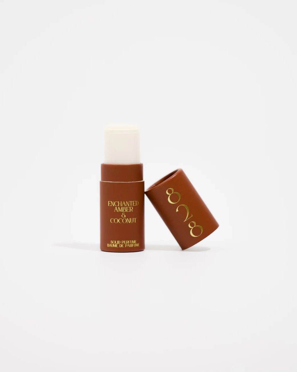 Solid perfume named enchanted amber & coconut