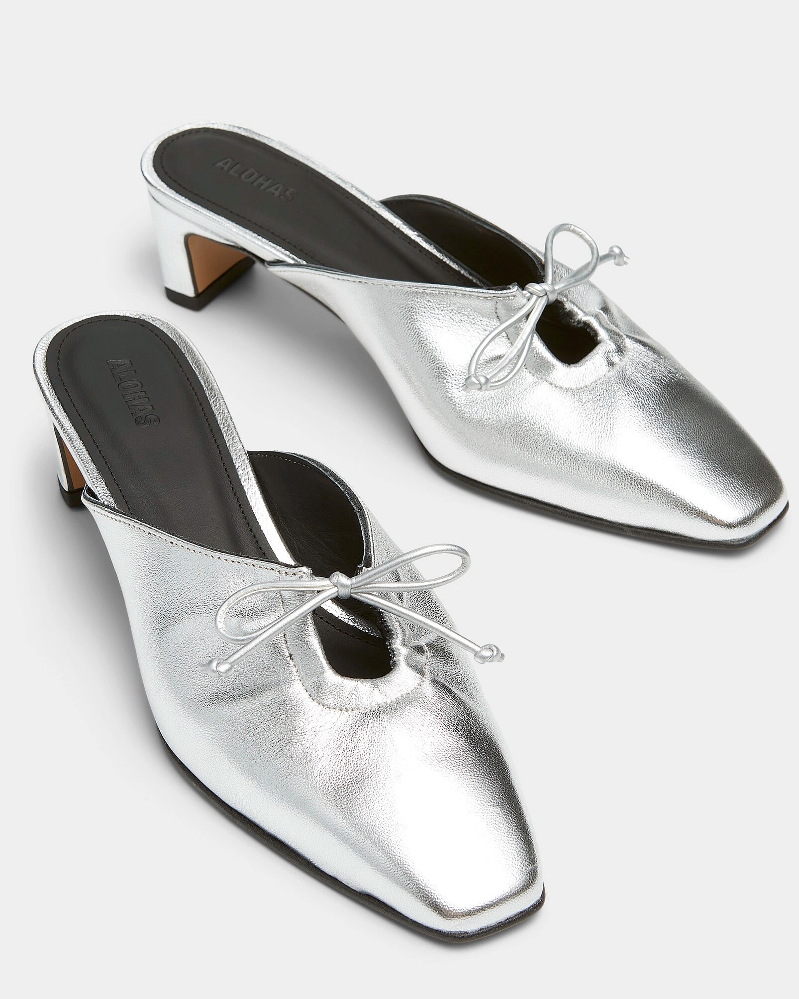 Alohas Amar Silver Heeled Mules