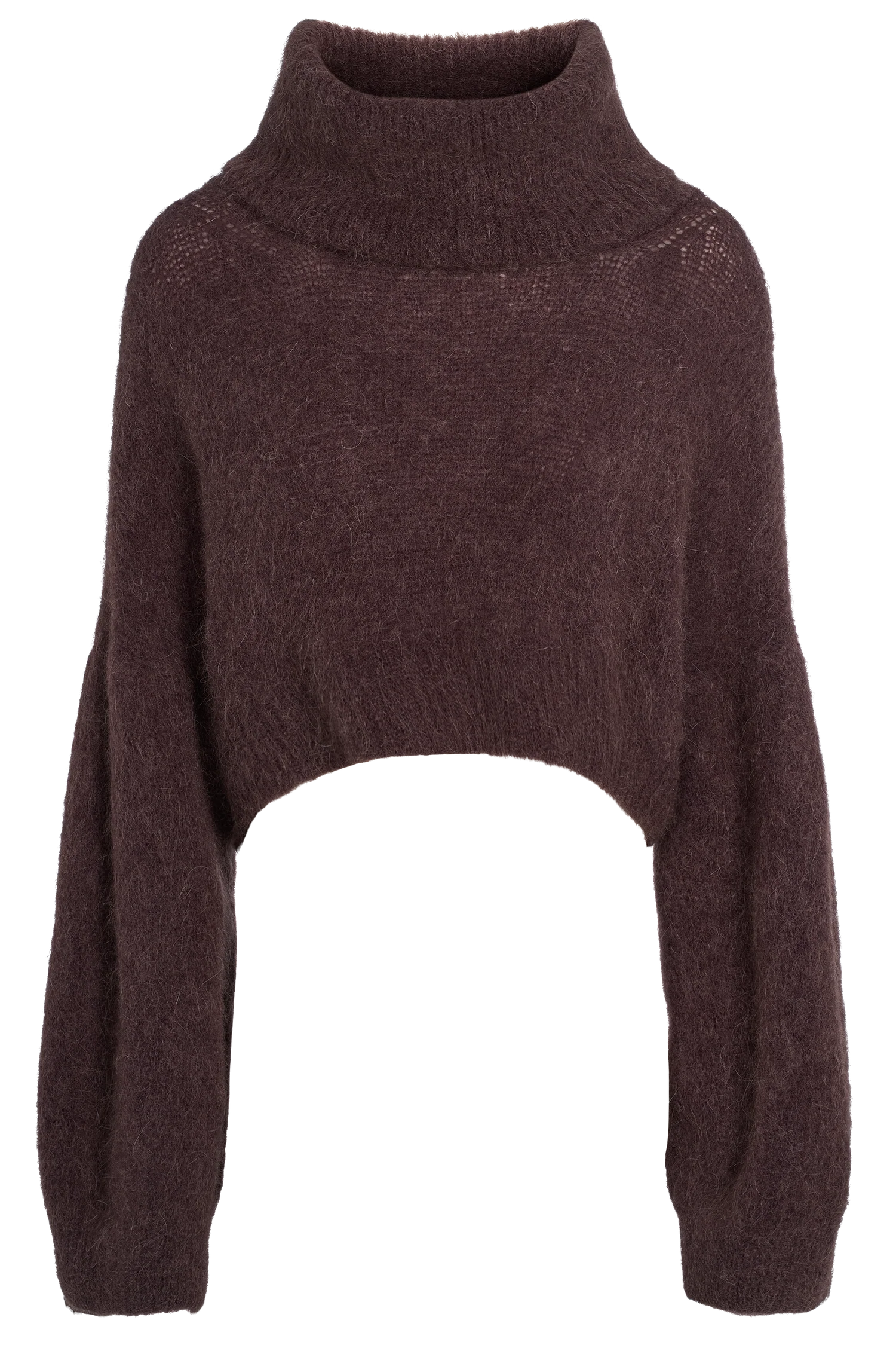 brown turtleneck croppped sweater