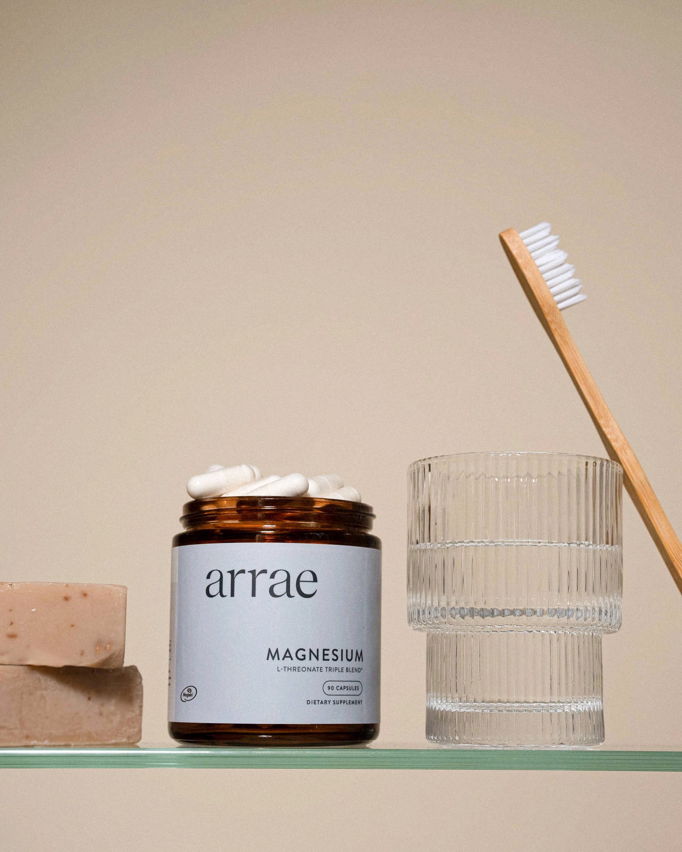 Jar of arrae magnesium supplement