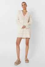 Load image into Gallery viewer, Asha Cream Crochet Long Sleeve Mini Dress
