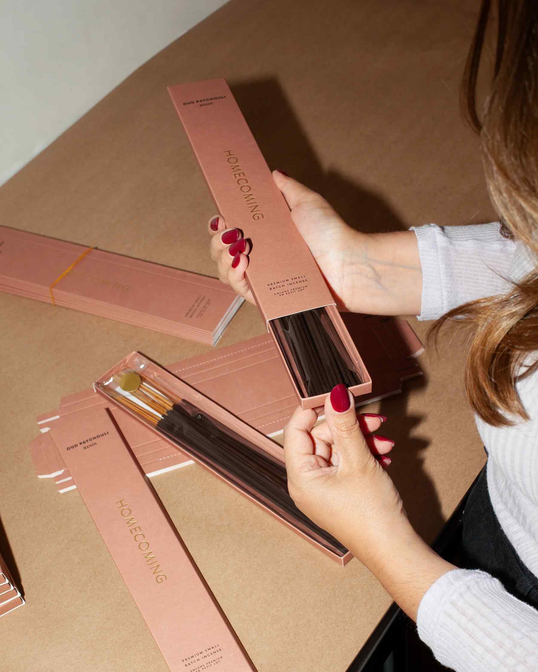 incense with pink box