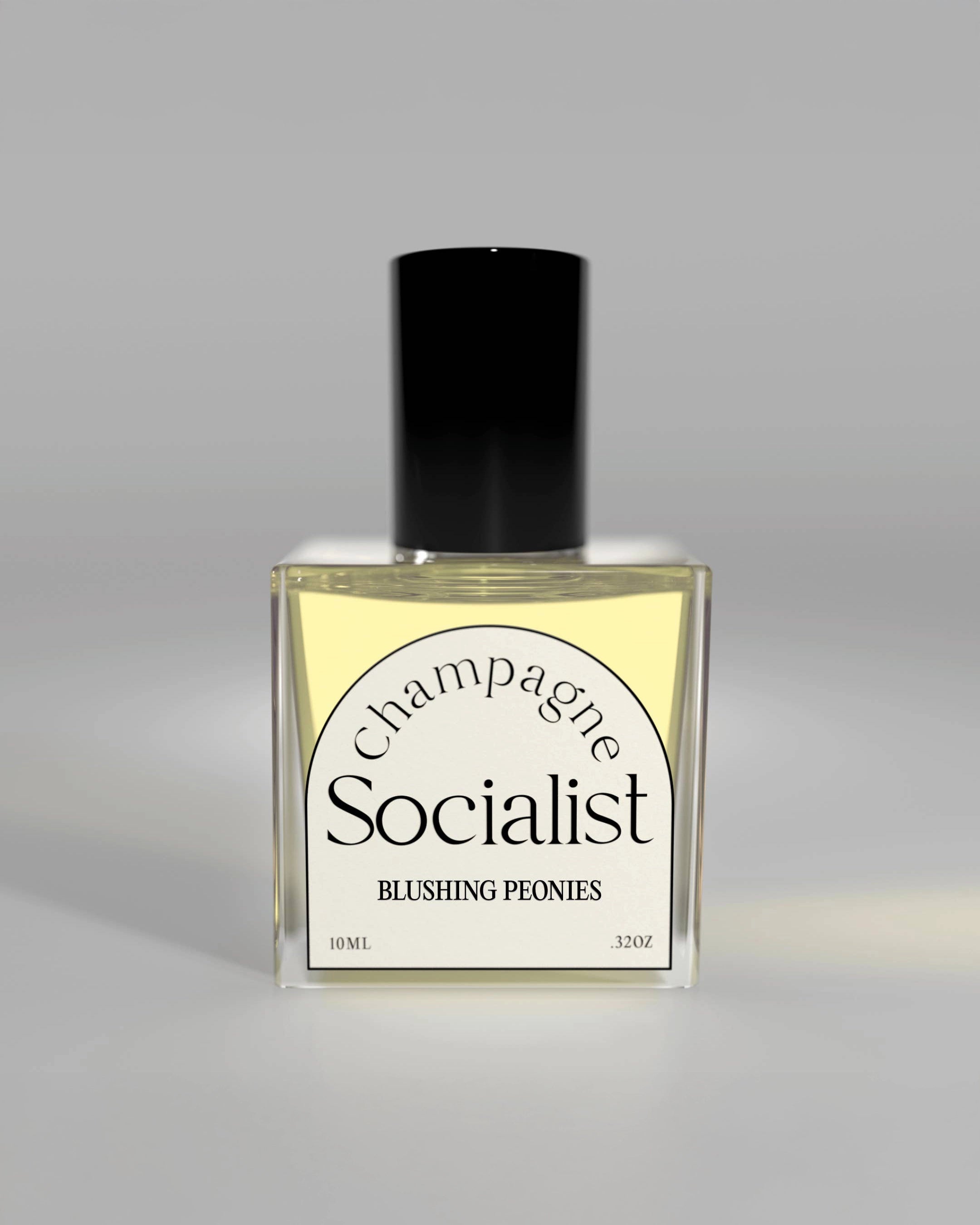 Perfume oil bottle by 'Champagne Socialist' called Blushing Peonies'