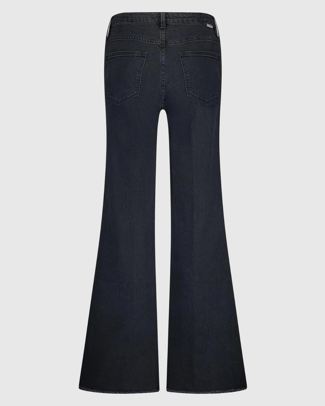 black flared denim jeans