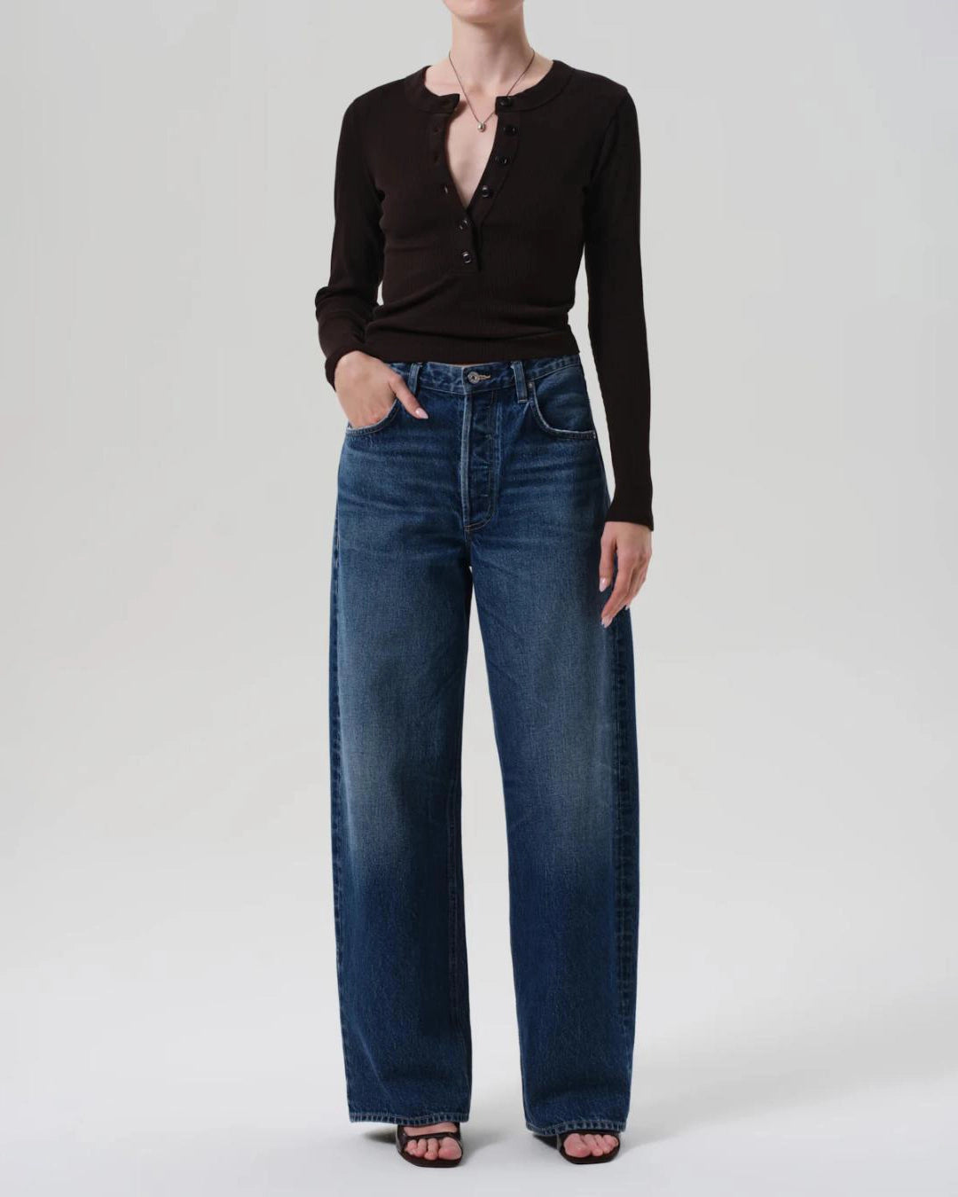 Citizens of Humanity Ayla Baggy blue denim jeans with a wide barrel look