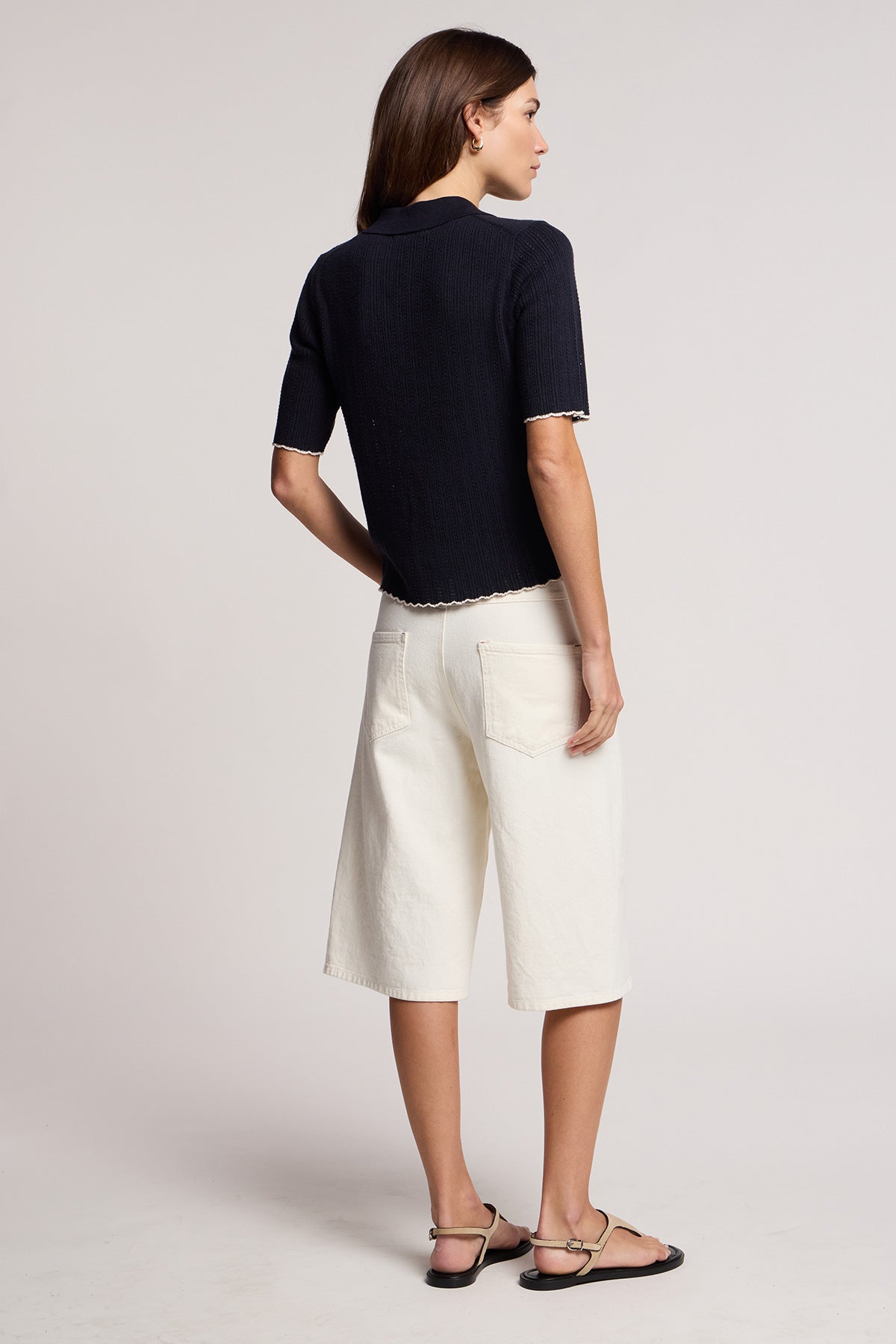 long white denim short