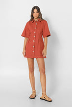 Load image into Gallery viewer, Danica Red Button Up Mini Dress
