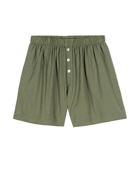 Green cotton boxer shorts