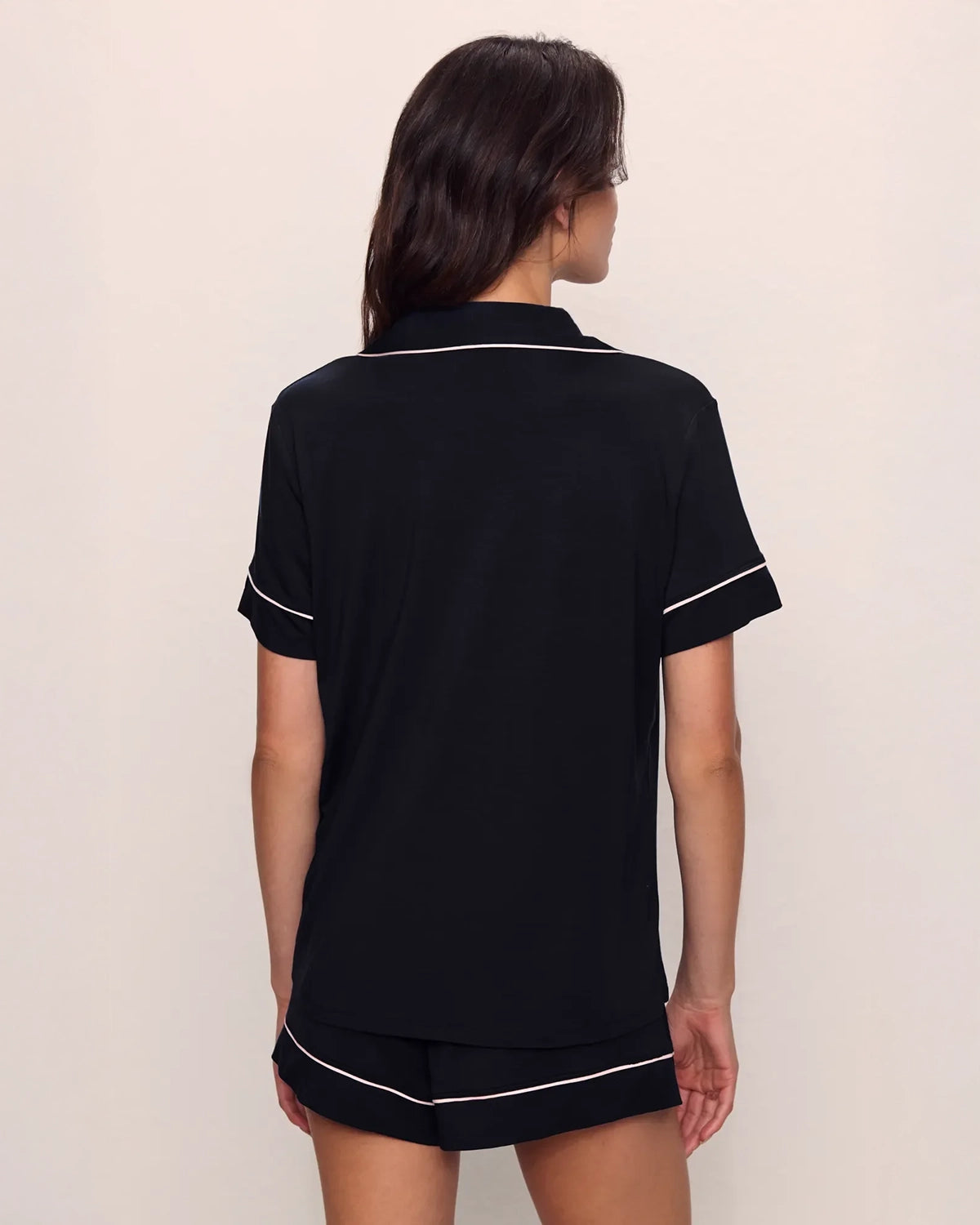 Giselle Button Down Pajamas with Shorts in Black by Eberjey