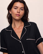Giselle Button Down Pajamas with Shorts in Black by Eberjey