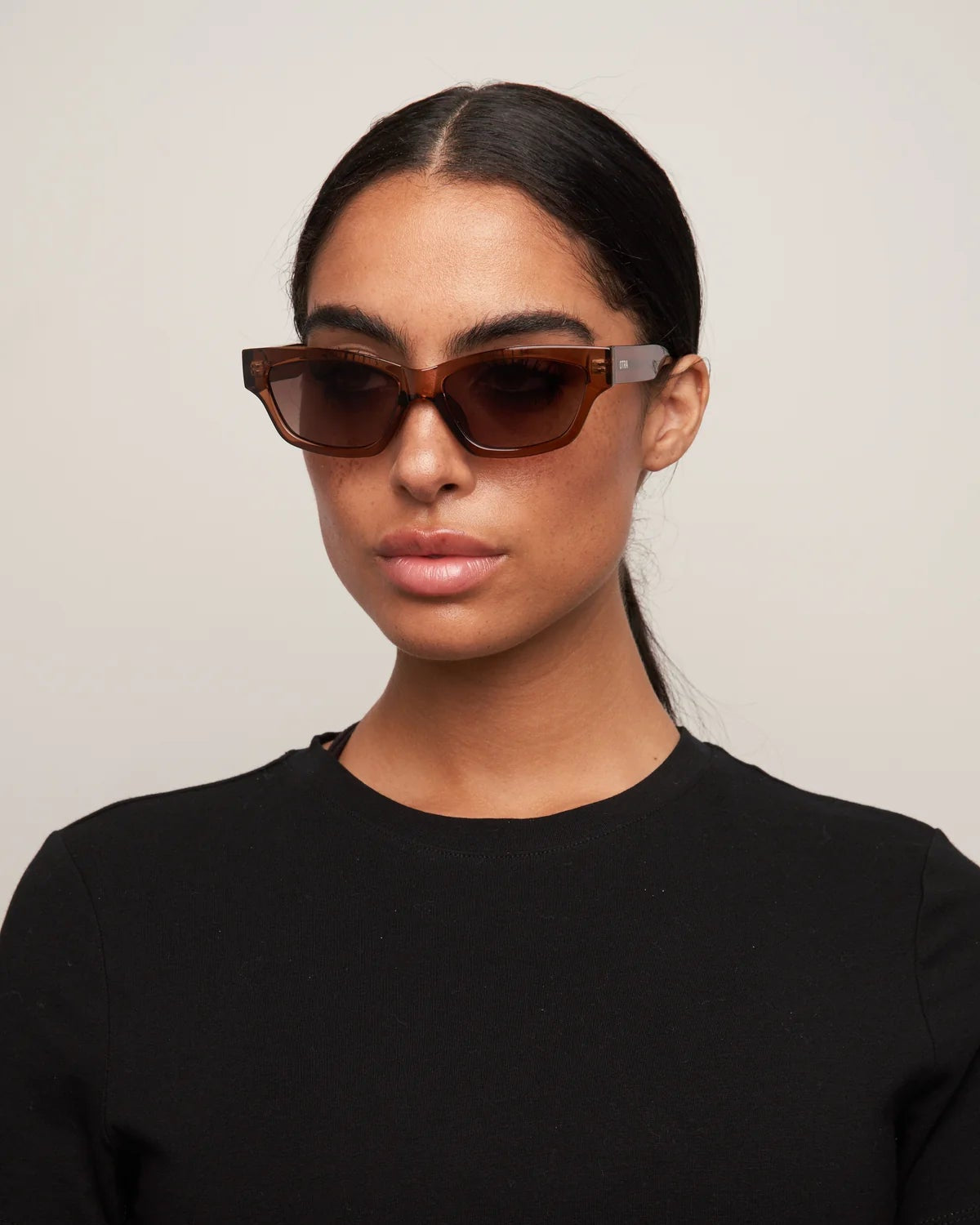 brown frame sunglasses