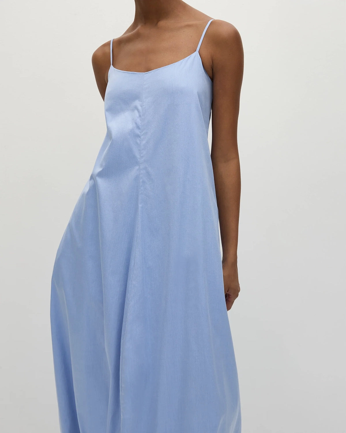 100% organic cotton dress in blue by faithfull the brand