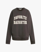 a sweatshirt with the words 'favourite daughter' in varsity letter on it