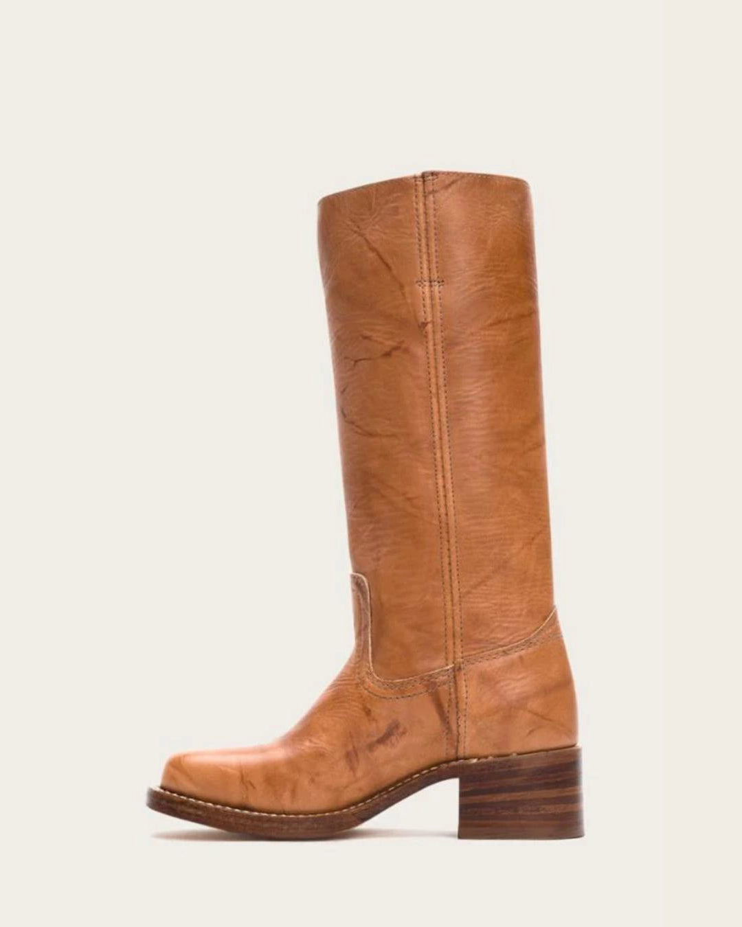 Cognac Brown Knee High Leather Campus Boots by Frye