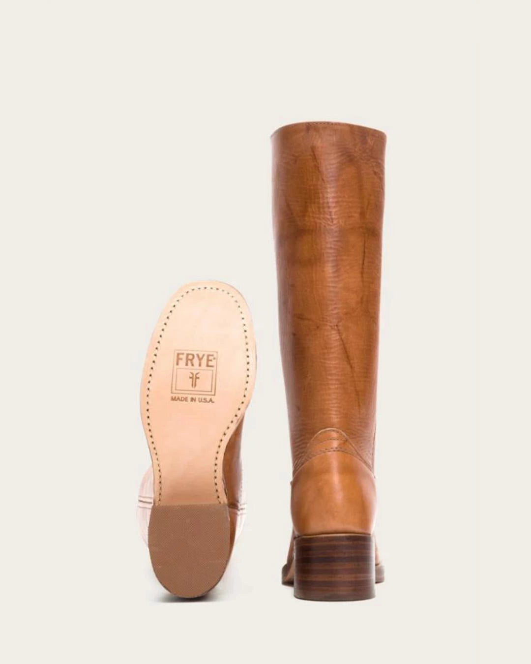 Cognac Brown Knee High Leather Campus Boots by Frye