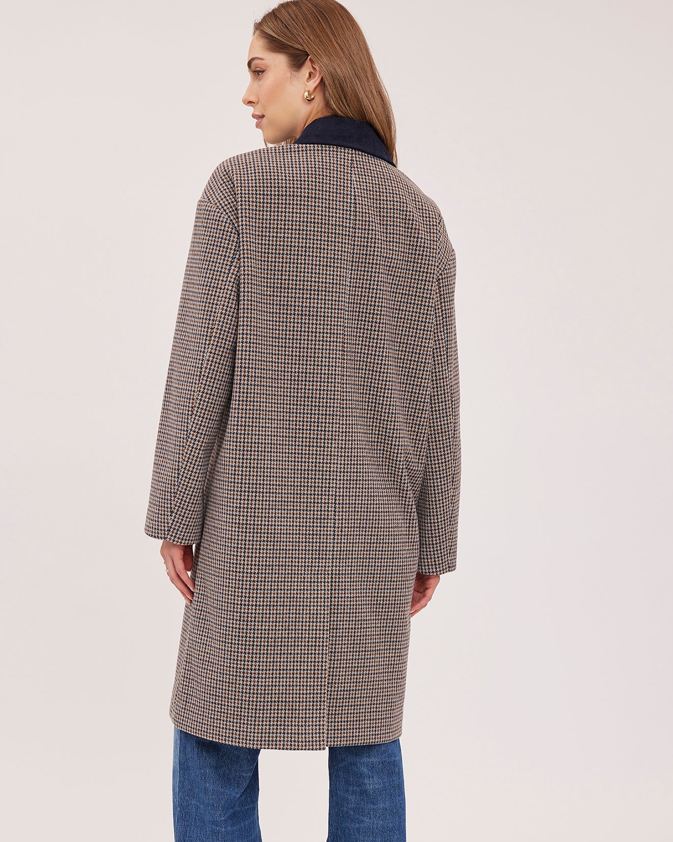 plaid midi jacket