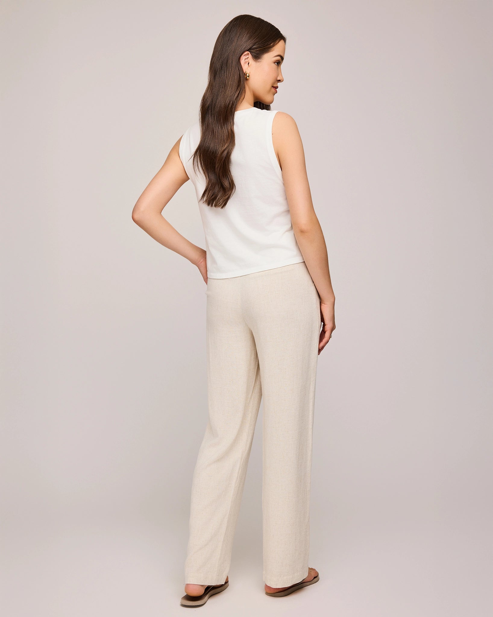 Cream linen Elliot pants by Gentle Fawn