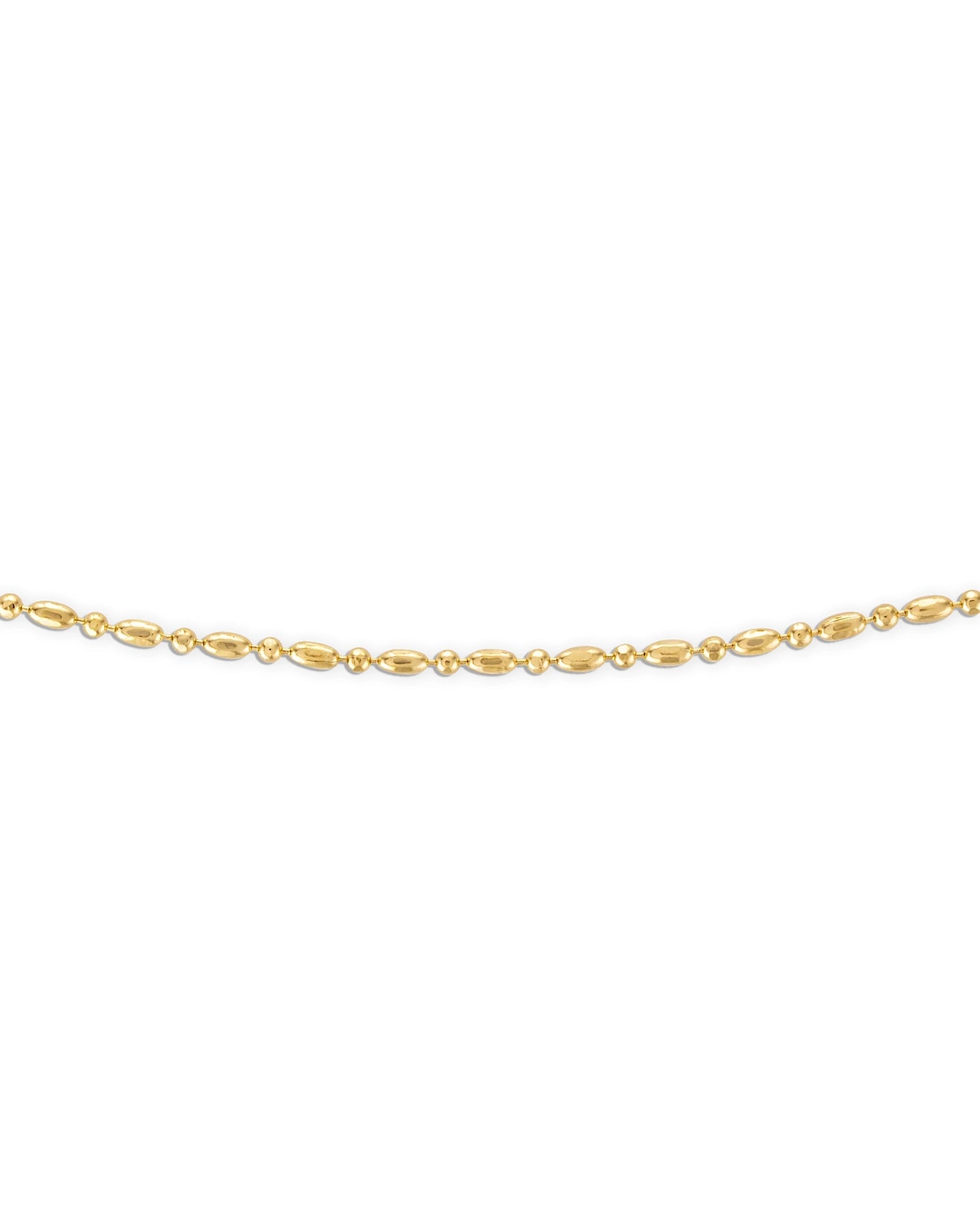 A Gold Bar Ball Chain Necklace