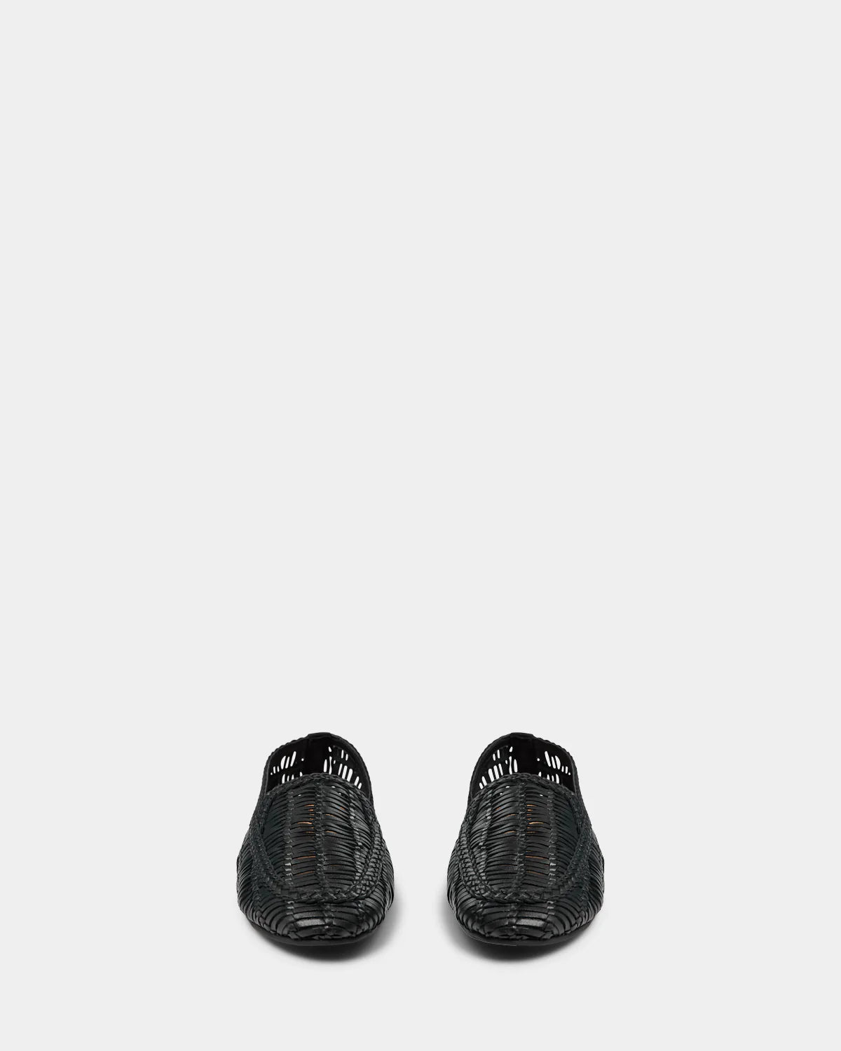 black woven loafer
