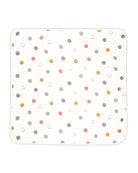 A children's hooded towel with a smiley face pattern on it