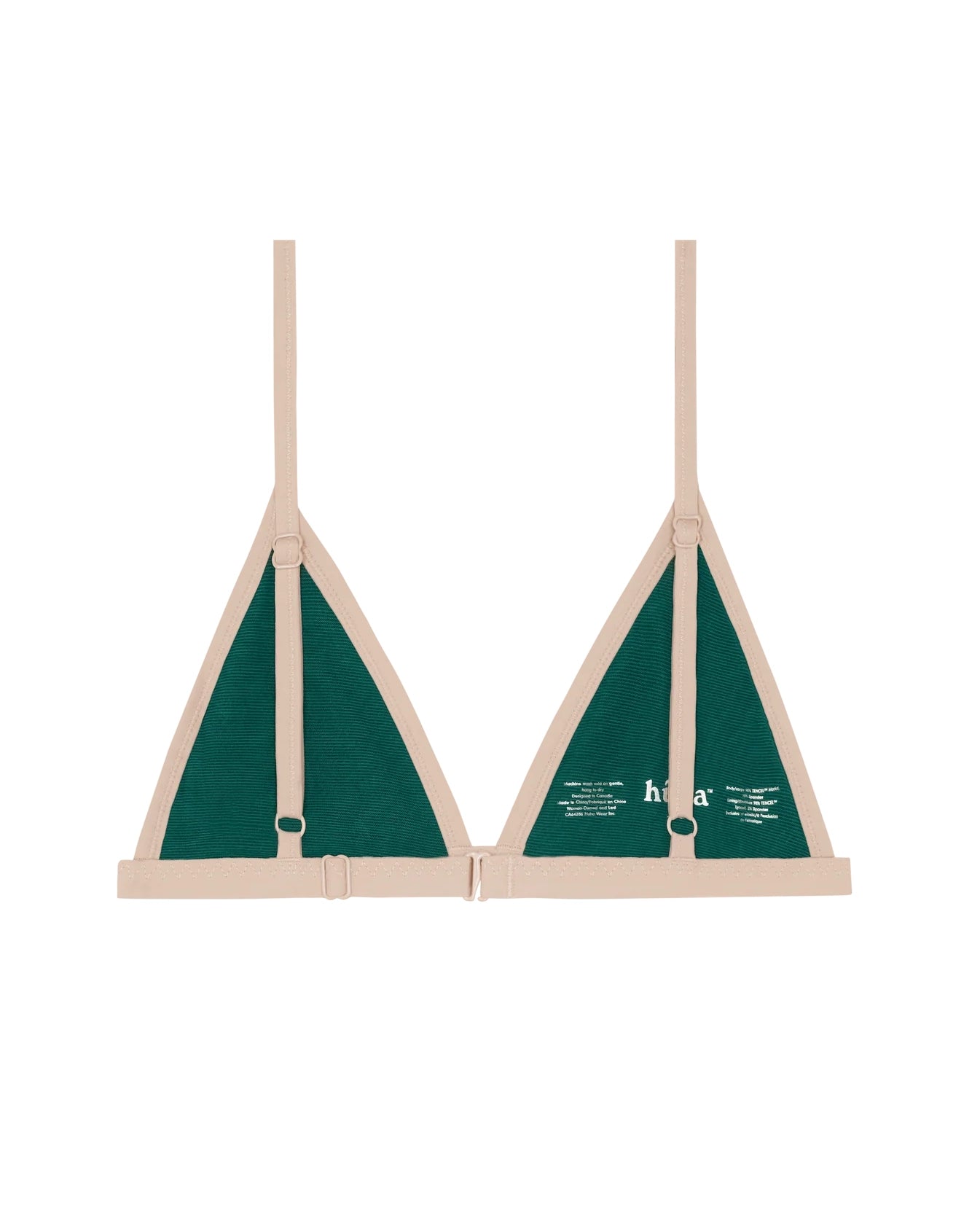 a beige string triangle bralette with thin straps by Huha