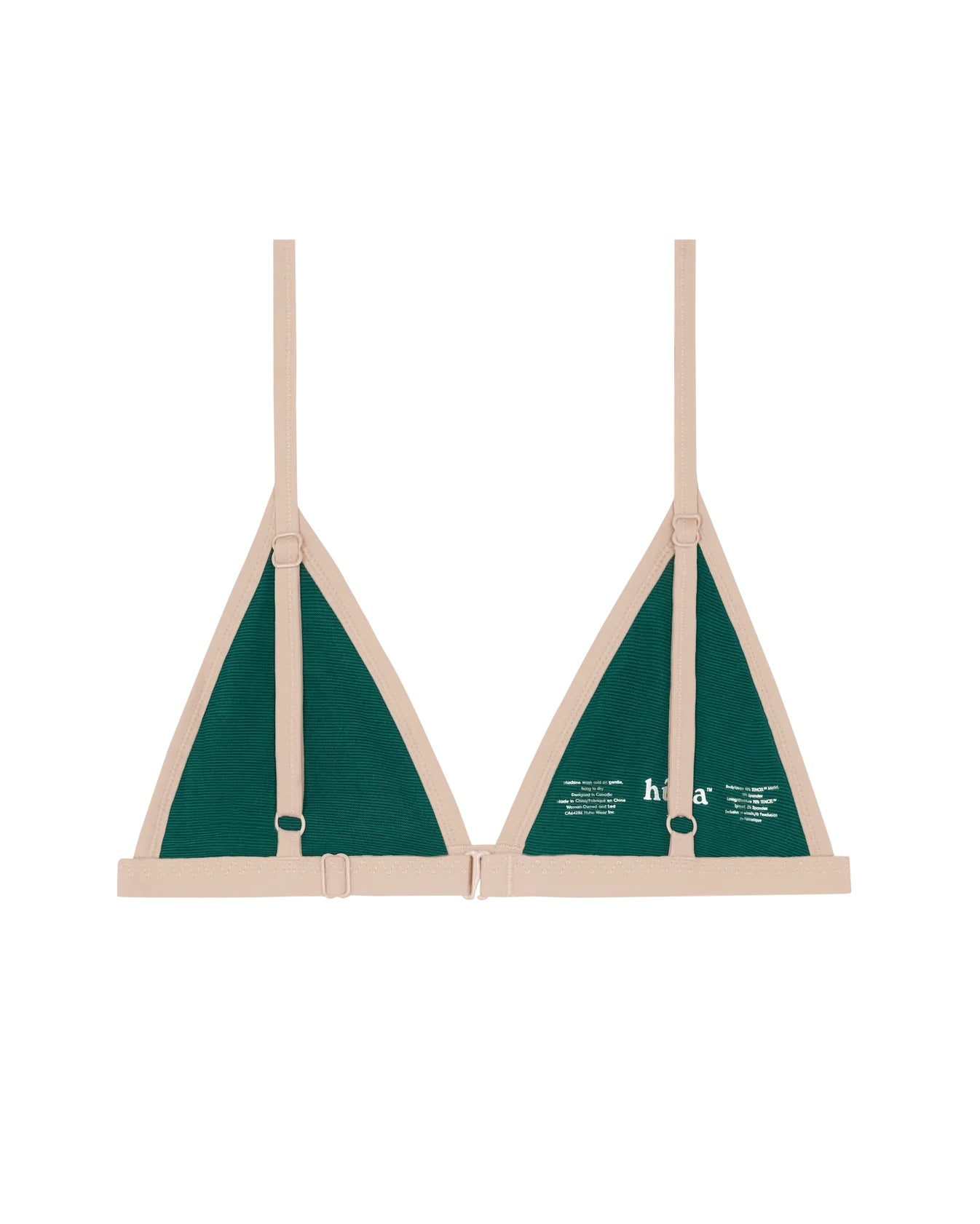 a beige string triangle bralette with thin straps by Huha