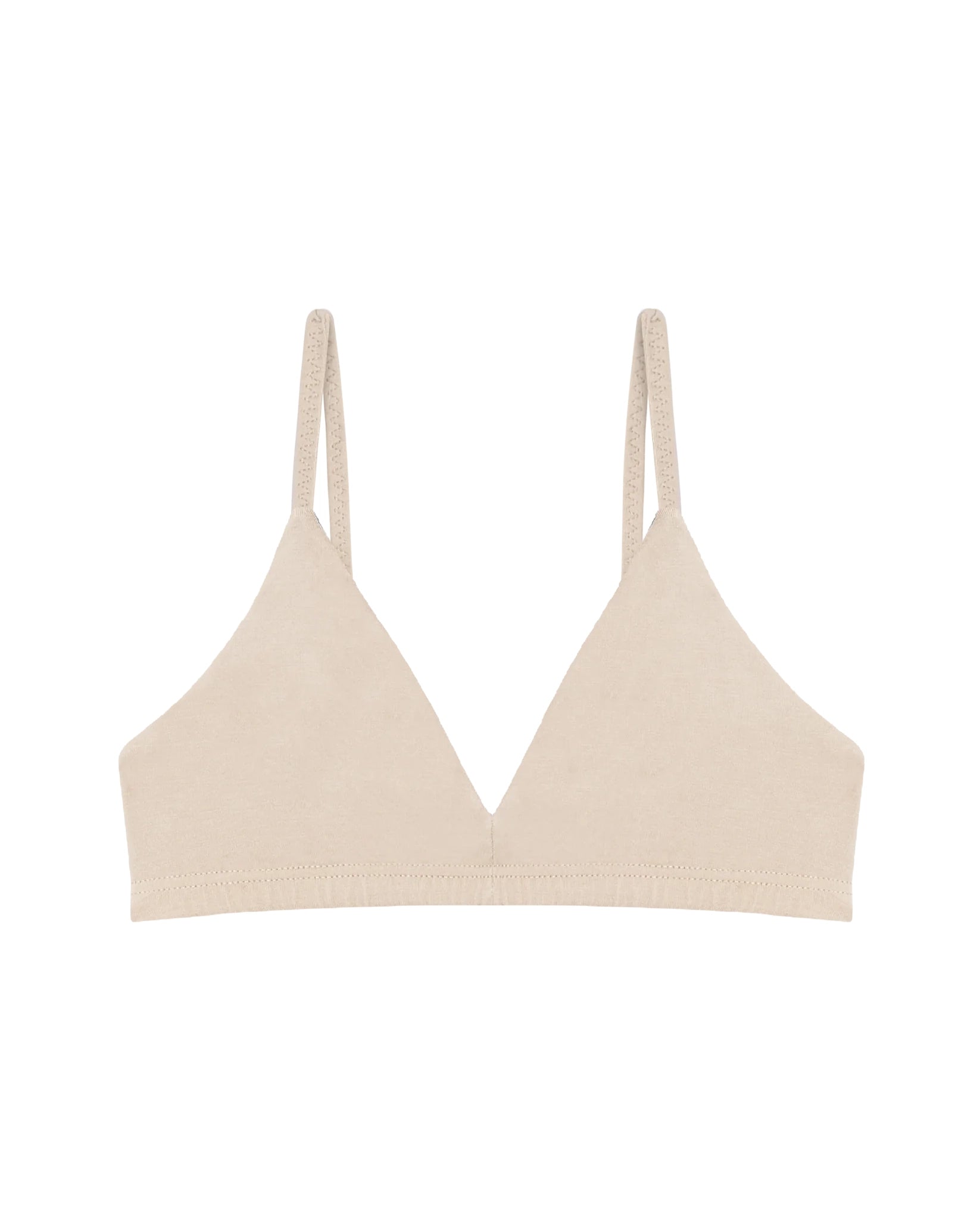beige triangle bralette made from modal by Huha