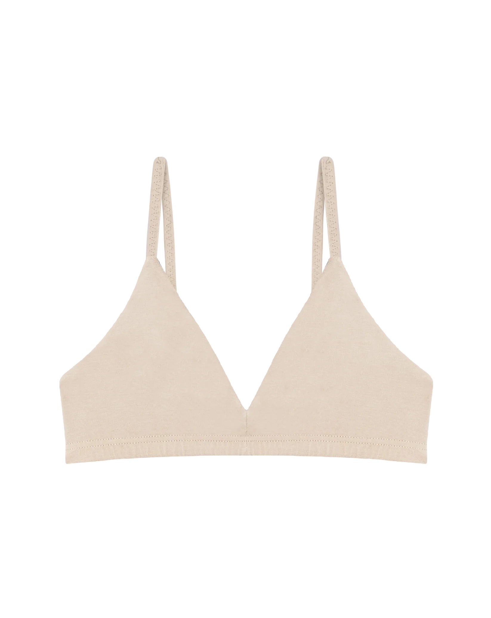 beige triangle bralette made from modal by Huha