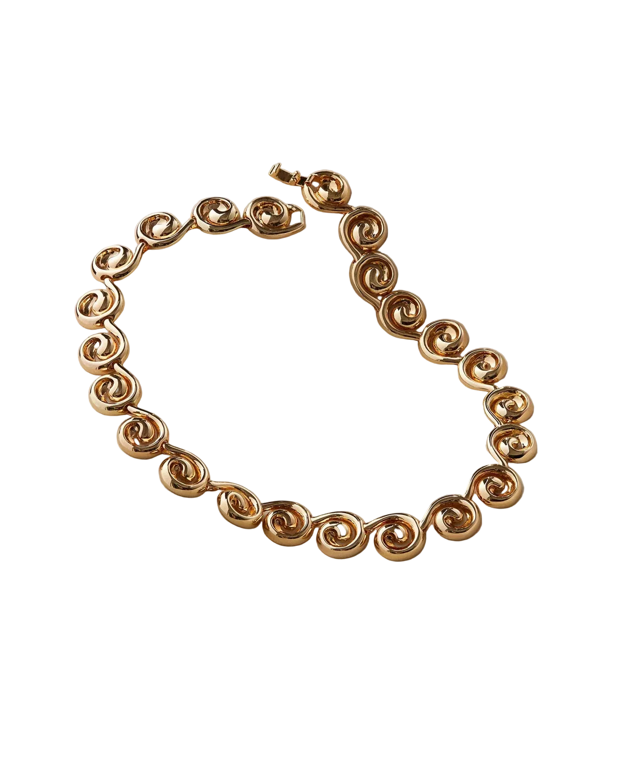 gold swirl statement necklace