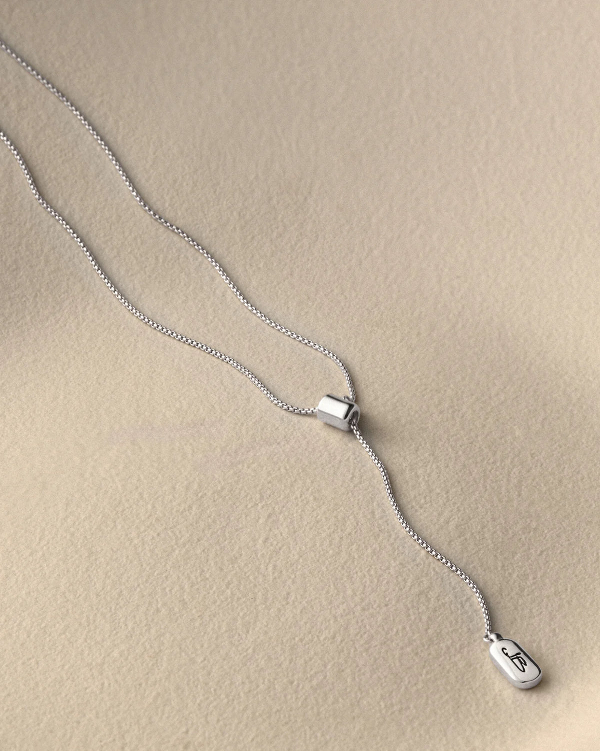 silver long necklace with pendant