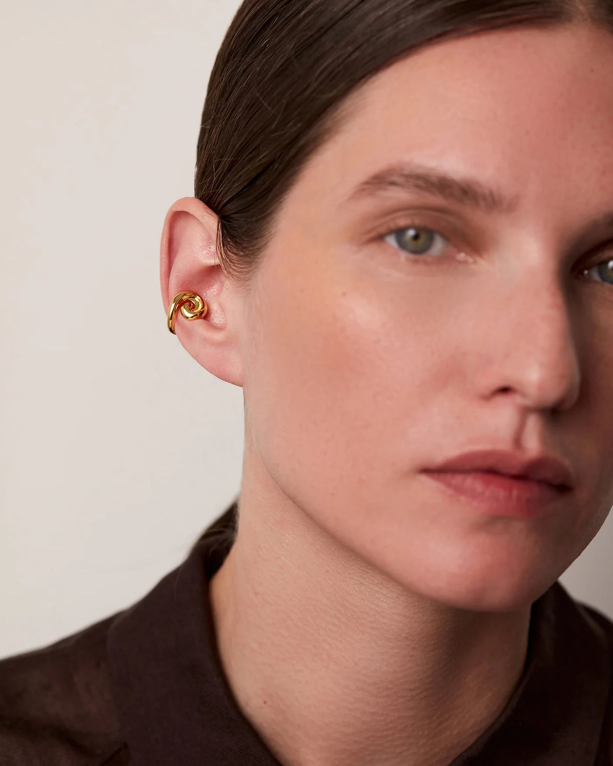 gold swirl ear cuff