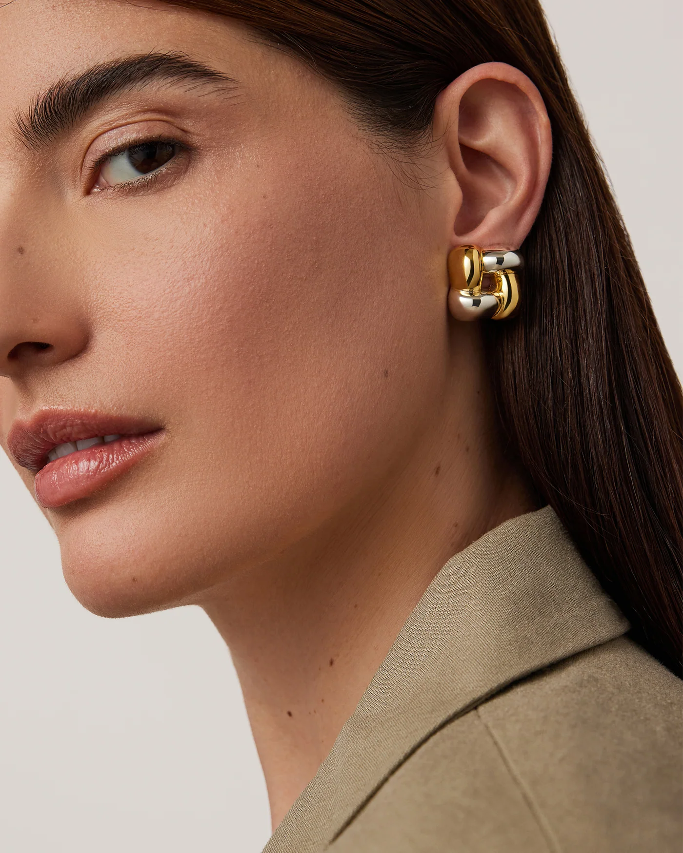 two tone woven earrings
