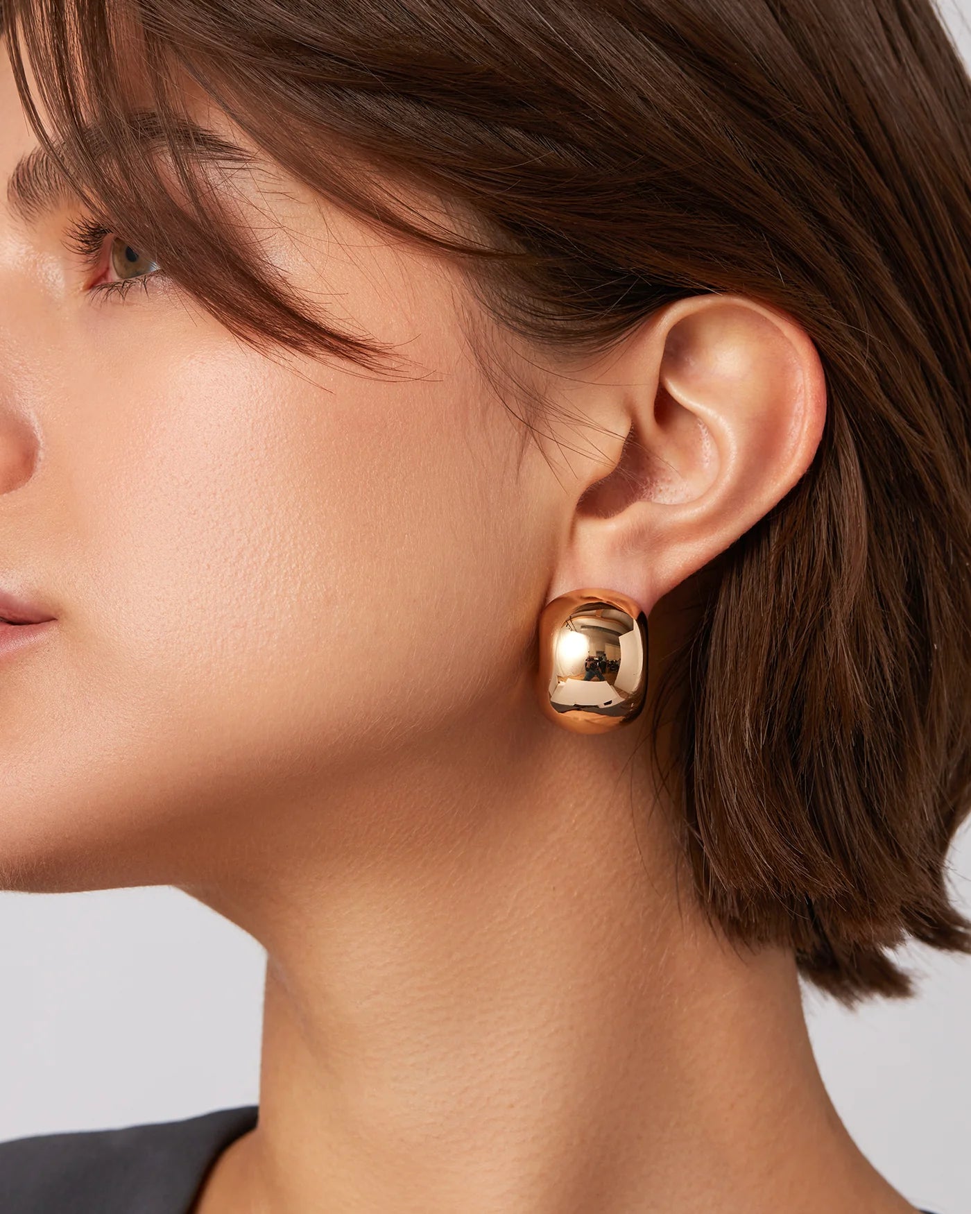 Chunky Statement Hoop Earrings in Gold