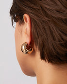 Chunky Statement Hoop Earrings in Gold