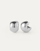 Chunky Statement Hoop Earrings in Silver