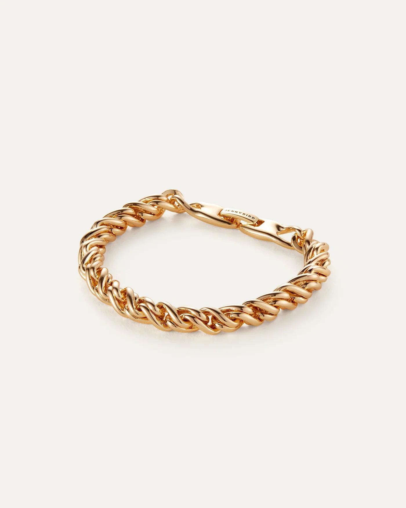 Thick braided gold chain Rizzo bracelet by Jenny Bird