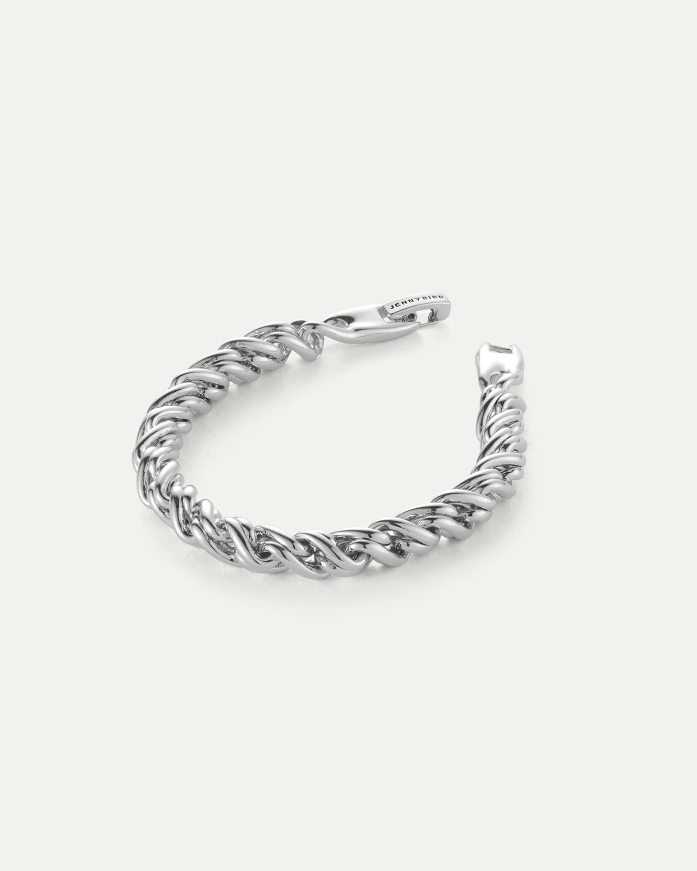 Thick braided silver chain Rizzo bracelet by Jenny Bird