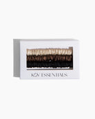 Set of silk hair ties in a Kov Essentials box