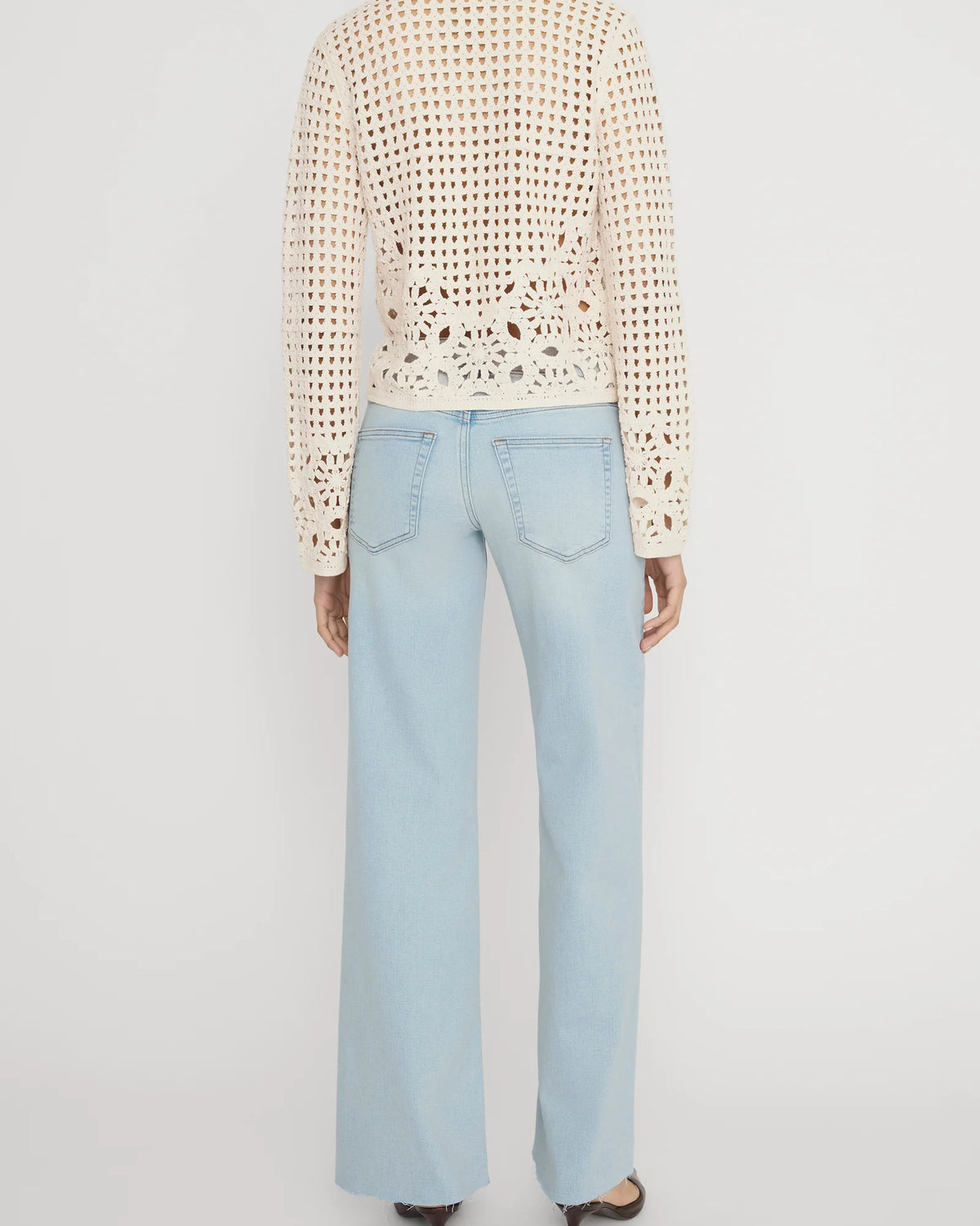 Le Slim Palazzo jeans by Frame in Preen Raw After light wash colour