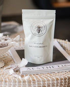A bag of salted caramels made in canada by Little B Confectionary