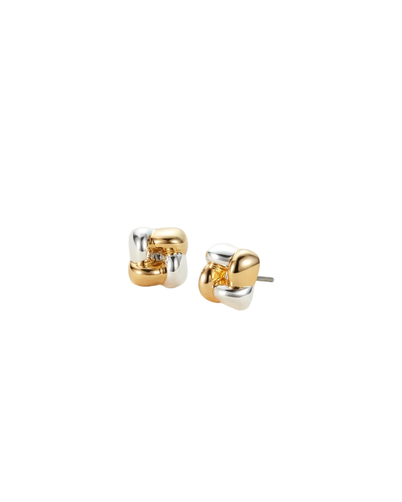 two tone woven small earrings