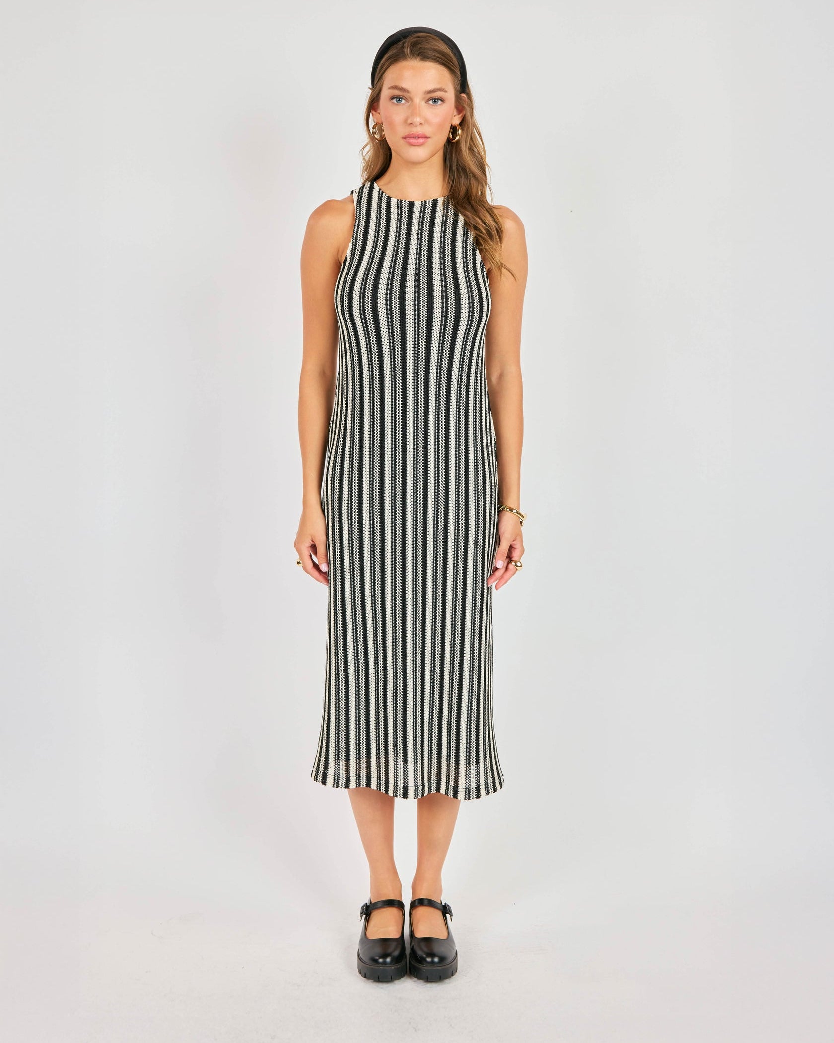 MIDI dress in black and white