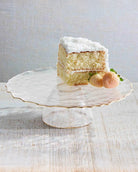 Glass Reversible Chip and Dip Cake Pedestel with gold