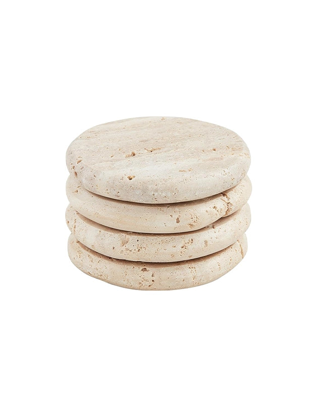 Travertine Coasters in Cream by Mud Pie