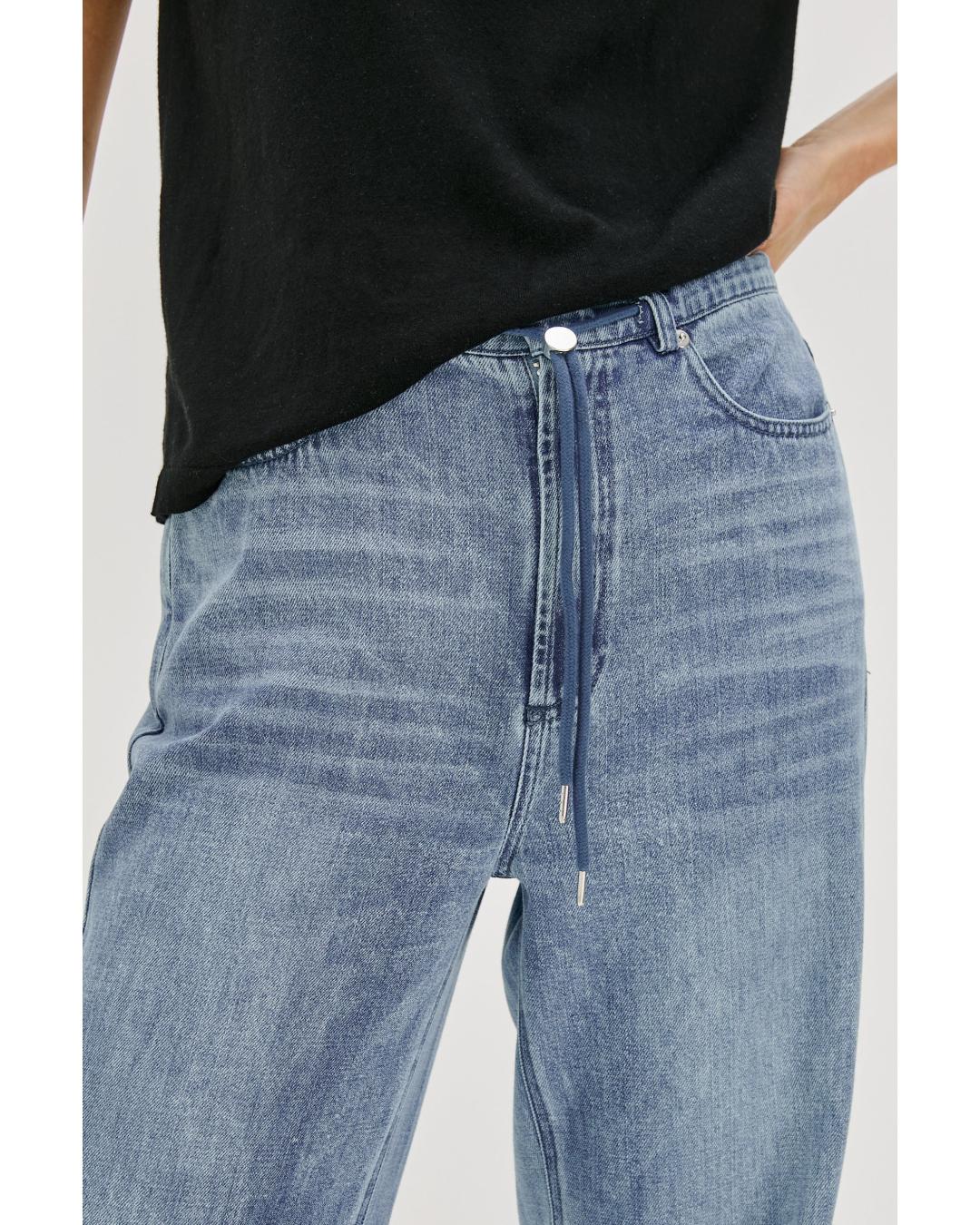 wide leg jeans with tie at the front